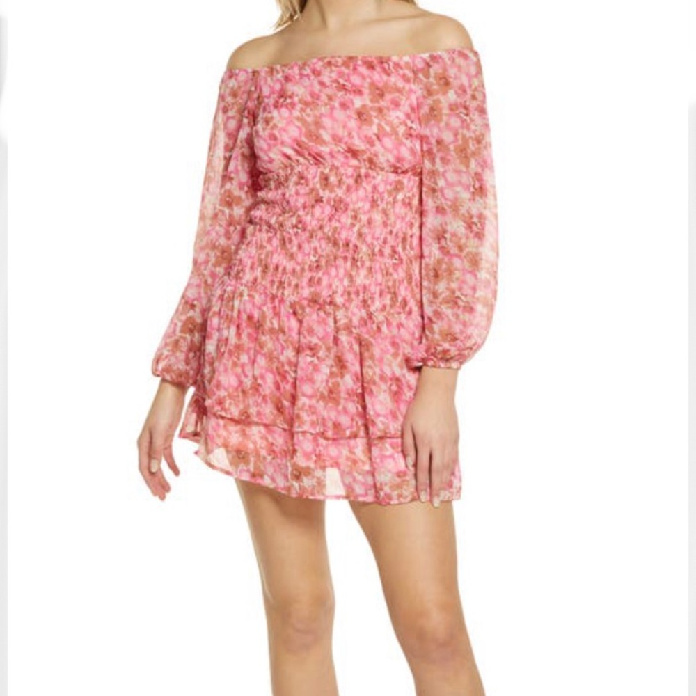 Vero Moda Off The Shoulder Smocked Minidress